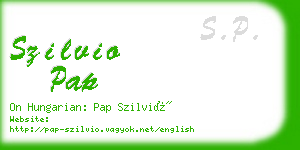 szilvio pap business card